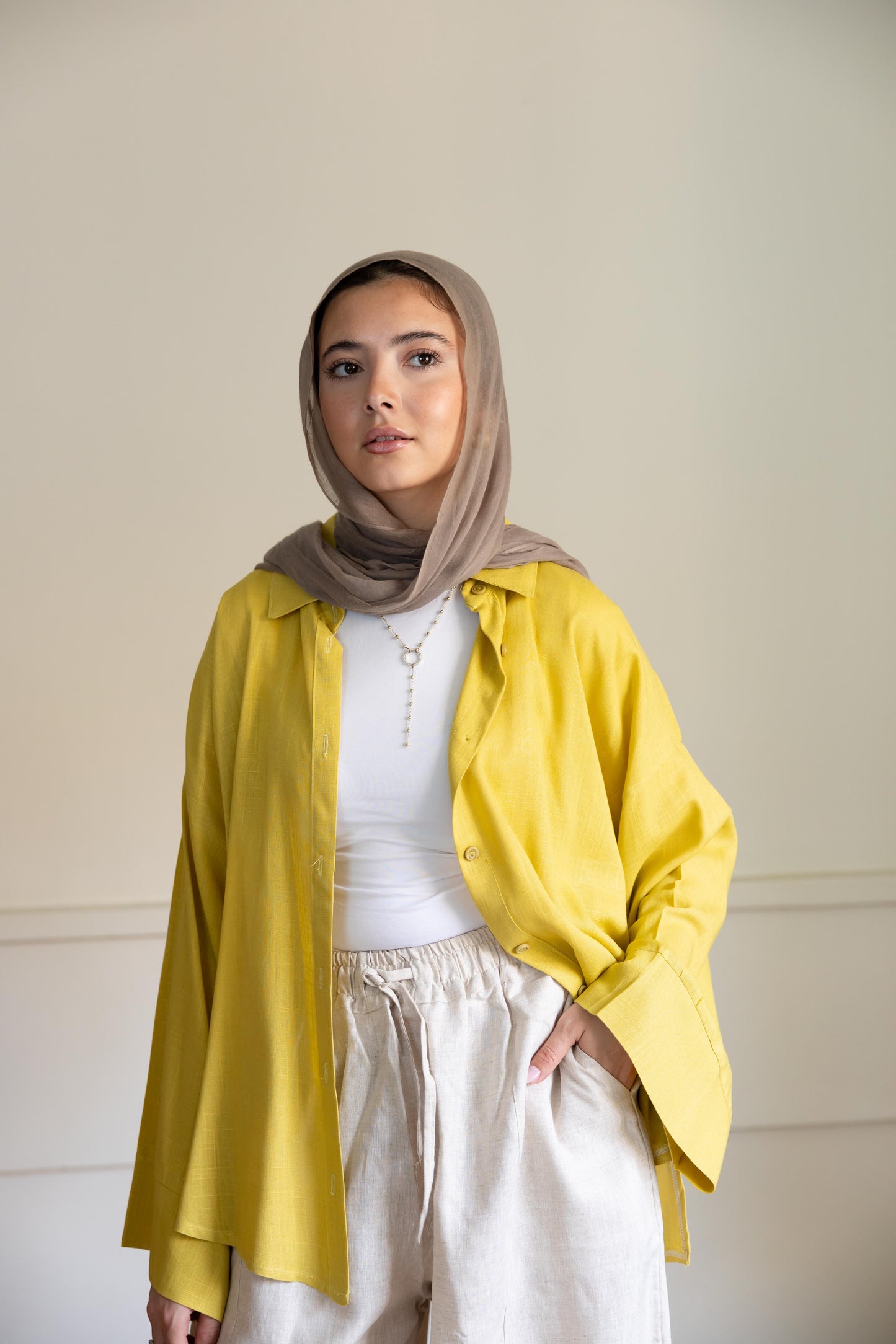 Over size linen shirt