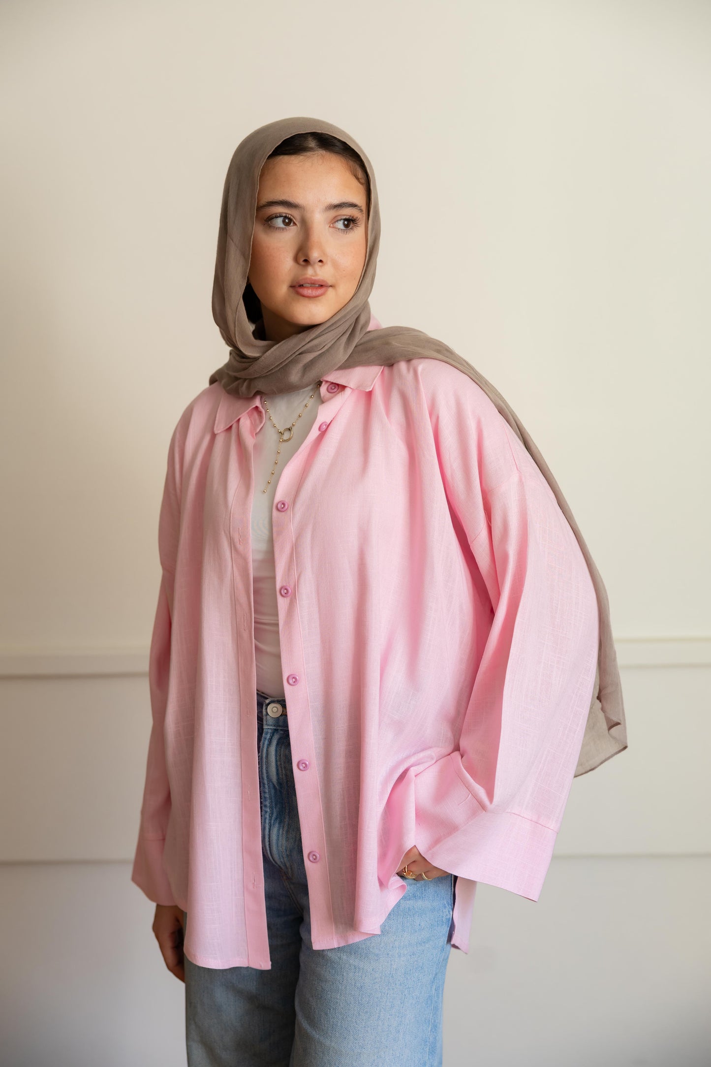 Over size linen shirt