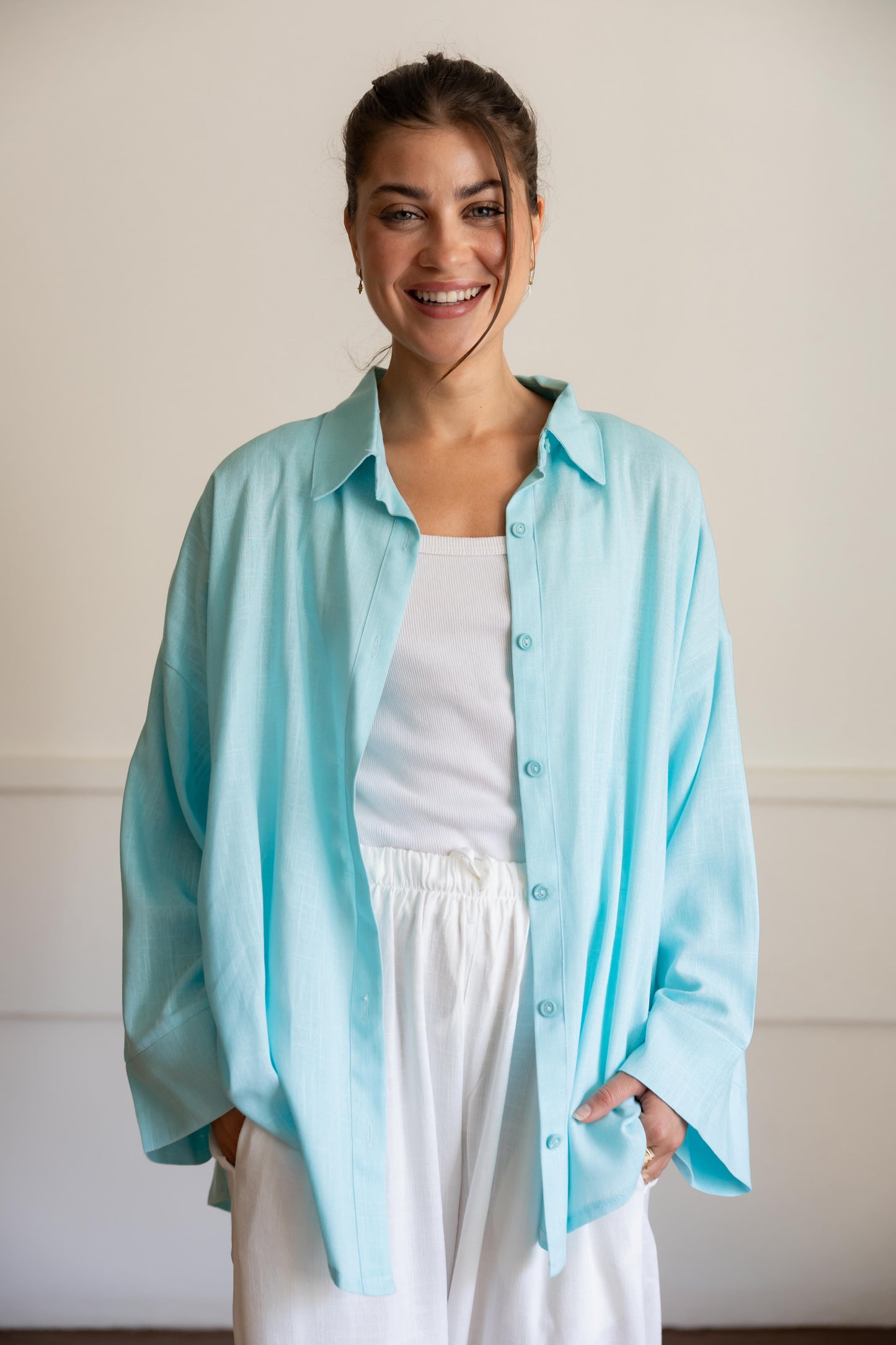 Over size linen shirt